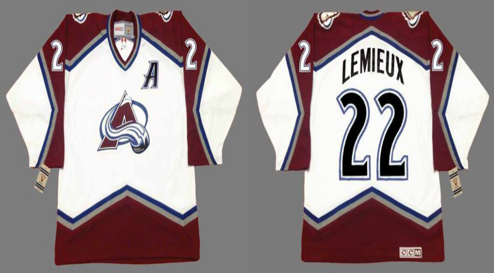 2019 Men Colorado Avalanche #22 Lemieux white CCM NHL jerseys